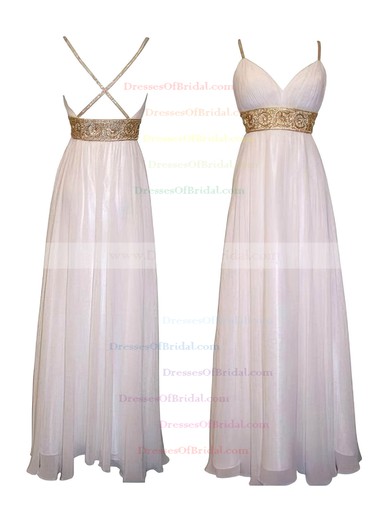 Exclusive Ivory Chiffon with Beading Empire Open Back Bridesmaid Dresses #DOB01012615