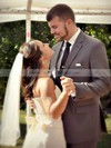 Sweetheart A-line Tea-length Taffeta Bow Wedding Dresses #DOB00021432