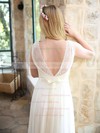 V-neck A-line Floor-length Chiffon Lace Wedding Dresses #DOB00021446