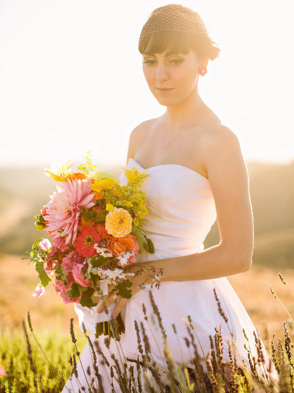 Sweetheart A-line Knee-length Tulle Taffeta  Wedding Dresses #DOB00021449