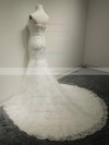 Sweetheart Trumpet/Mermaid Court Train Lace Satin Lace Wedding Dresses #DOB00021491