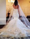 Sweetheart Trumpet/Mermaid Chapel Train Organza Tiered Wedding Dresses #DOB00021505