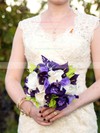 Scalloped Neck A-line Court Train Lace Satin Beading Wedding Dresses #DOB00021512