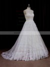 Backless A-line Ivory Tulle Beading Sweetheart Best Wedding Dresses #DOB00021641