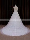 Strapless Tulle Appliques Lace Court Train Ivory Amazing Wedding Dress #DOB00021660