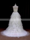 Sweetheart Tiered Tulle Beading Princess Ivory Latest Wedding Dresses #DOB00021691