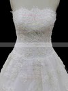 Tulle Court Train Appliques Lace Gorgeous Ivory Strapless Wedding Dresses #DOB00021694