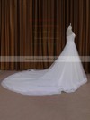 Chapel Train Ivory Tulle with Appliques Lace Sweetheart Wedding Dress #DOB00021813
