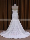 Sweetheart Ivory Taffeta Ruffles Button Trumpet/Mermaid Wedding Dresses #DOB00021916