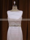 White Satin Scoop Neck Sashes/Ribbons Trumpet/Mermaid Original Wedding Dresses #DOB00021917