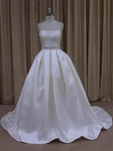 Ball Gown Ivory Taffeta Sashes/Ribbons Sweetheart Vintage Wedding Dresses #DOB00021977