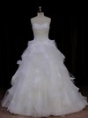Princess Ivory Tulle Appliques Lace Sweetheart Top Wedding Dresses #DOB00021988