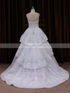 Princess Appliques Lace Sweetheart Lace-up Ivory Tulle Wedding Dresses #DOB00021990