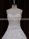 Princess Appliques Lace Sweetheart White Tulle Affordable Wedding Dress #DOB00021772