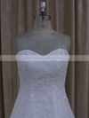 Elegant Sweetheart Ivory Tulle Appliques Lace Court Train Wedding Dress #DOB00021773