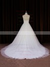 Ivory Strapless Tulle Chapel Train with Beading Beautiful Wedding Dress #DOB00021833