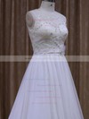 Modern Chapel Train White Chiffon Sashes/Ribbons Scoop Neck Wedding Dresses #DOB00021871