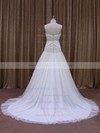 Ivory Tulle Sheath/Column Appliques Lace Sweetheart Best Wedding Dresses #DOB00021873