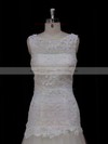 Trumpet/Mermaid Sweep Train Ivory Tulle Appliques Lace Top Wedding Dresses #DOB00021924