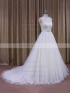 One Shoulder Sashes/Ribbons White Tulle Ball Gown Wedding Dress #DOB00021956