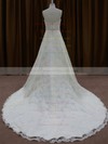 Designer Ivory Lace with Beading Sweetheart Chapel Train Wedding Dress #DOB00022002