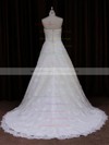 Affordable Ivory Strapless Lace Sashes/Ribbons A-line Wedding Dresses #DOB00022032