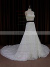 Cathedral Train Ivory Lace Tulle Sashes/Ribbons Lace-up Sweetheart Wedding Dresses #DOB00022042