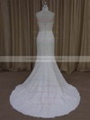 Trumpet/Mermaid Ivory Lace Beading For Cheap Strapless Wedding Dresses #DOB00022055