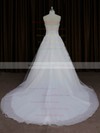 A-line Great Ivory Tulle Appliques Lace Sweetheart Wedding Dresses #DOB00022059