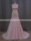 Custom Trumpet/Mermaid Ivory Tulle Beading Sweetheart Wedding Dresses #DOB00022073