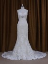 Trumpet/Mermaid For Cheap Ivory Lace Tulle Beading Lace-up Sweetheart Wedding Dresses #DOB00022091