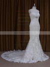 Trumpet/Mermaid For Cheap Ivory Lace Tulle Beading Lace-up Sweetheart Wedding Dresses #DOB00022091
