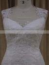 Gorgeous Ivory Trumpet/Mermaid Tulle Appliques Lace V-neck Wedding Dresses #DOB00022092