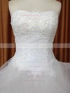 A-line Ivory Tulle with Appliques Lace Inexpensive Strapless Wedding Dresses #DOB00022094