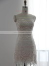 White Chiffon with Lace Pretty Sheath/Column Detachable Wedding Dresses #DOB00022510