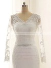Discount V-neck Chiffon Appliques Lace Trumpet/Mermaid Long Sleeve Wedding Dress #DOB00022515