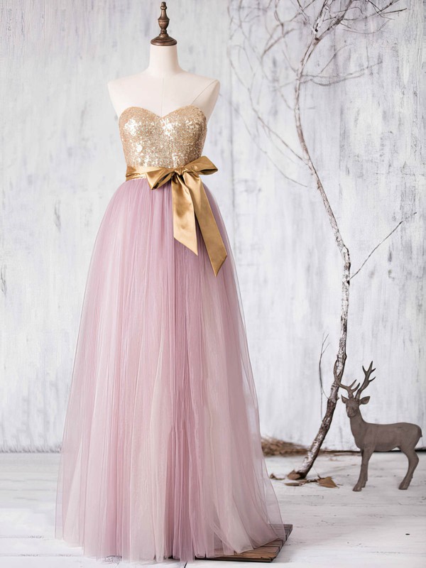 Multi Colours Tulle Sashes / Ribbons Sweetheart Princess Designer Bridesmaid Dresses #DOB01012727