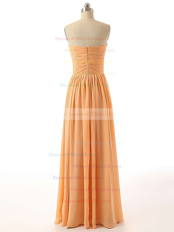 Floor-length Sweetheart Ruched Chiffon Elegant Bridesmaid Dresses #DOB01012736