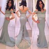 Trumpet/Mermaid Off-the-shoulder Lace Satin Appliques Lace Sexy Bridesmaid Dresses #DOB01012743