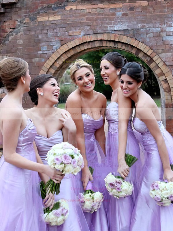 Modest Tulle Floor-length with Ruffles Sweetheart Bridesmaid Dresses #DOB01012749