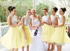 Tulle Knee-length with Lace Boutique Scalloped Neck Bridesmaid Dresses #DOB01012767