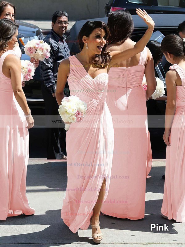 Coolest Chiffon Ankle-length Split Front One Shoulder Bridesmaid Dress #DOB01012769