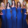 Sweetheart Tulle Ruffles Online Royal Blue Trumpet/Mermaid Bridesmaid Dress #DOB01012782