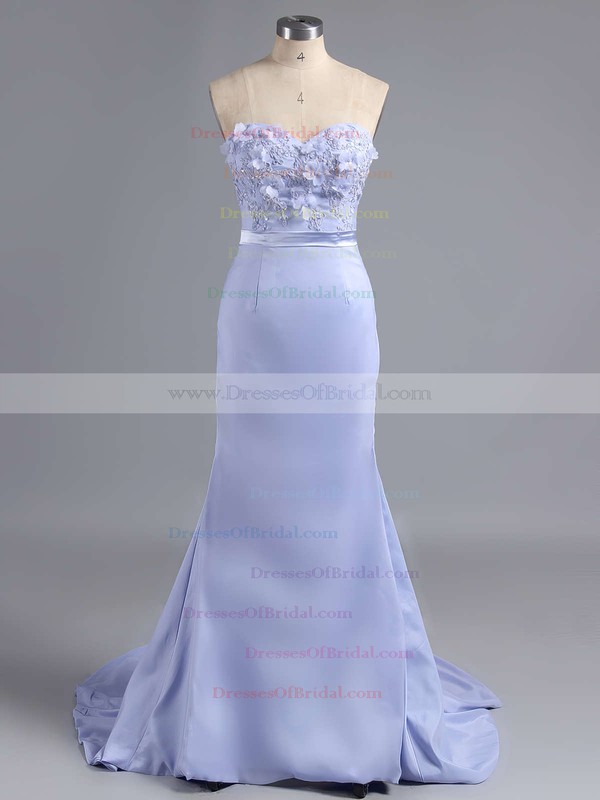 Spring Sweetheart Silk-like Satin Appliques Lace Sheath/Column Bridesmaid Dress #DOB01012786