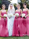 Sweetheart Tulle Floor-length Appliques Lace Modest Champagne Bridesmaid Dress #DOB01012787