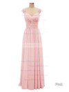 Discounted V-neck Chiffon Criss Cross A-line Long Bridesmaid Dresses #DOB01012802