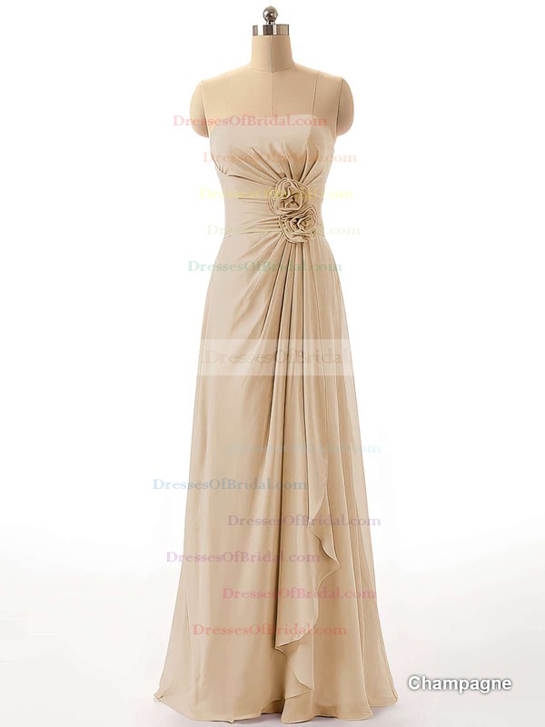 Boutique Chiffon Floor-length Flower(s) Strapless Bridesmaid Dresses #DOB01012811