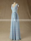 V-neck Ruffles Chiffon Floor-length Discount Bridesmaid Dress #DOB01012827