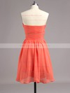 Girls Empire Chiffon Ruched Watermelon Short/Mini Bridesmaid Dresses #DOB01012868