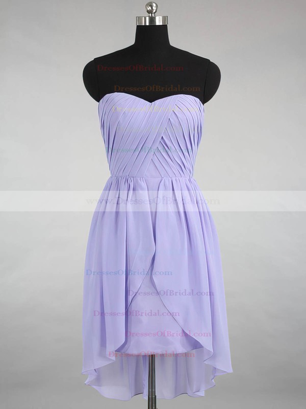 Inexpensive Sweetheart Chiffon Ruffles Asymmetrical Bridesmaid Dresses #DOB01012870